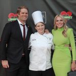 Greg Olsen and Kara Olsen with executive chef Heather King.