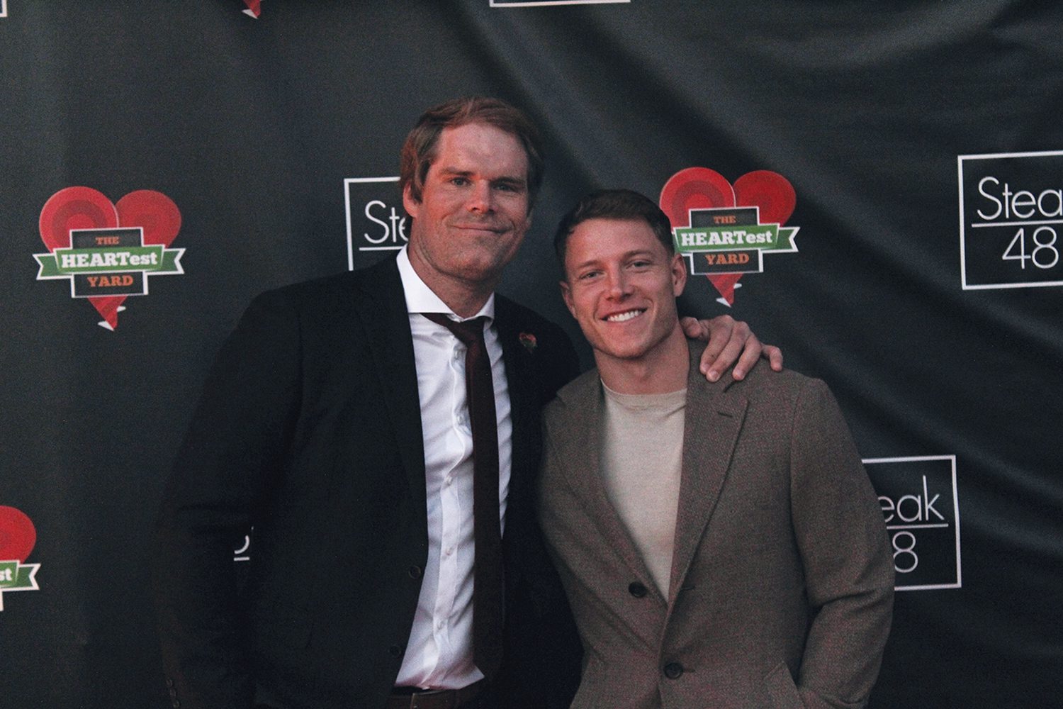 Greg Olsen and Christian McCaffrey attend the Heartest Yard fundraiser at Steak 48.
