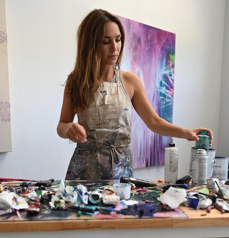 Artist Katherine Boxall in her Austin, Texas, studio
