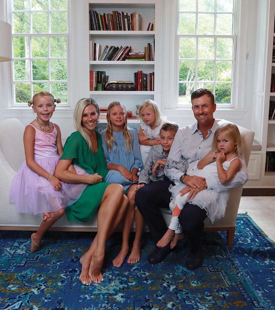 PGA Tour golfer Webb Simpson at home with his wife and five children in south Charlotte.