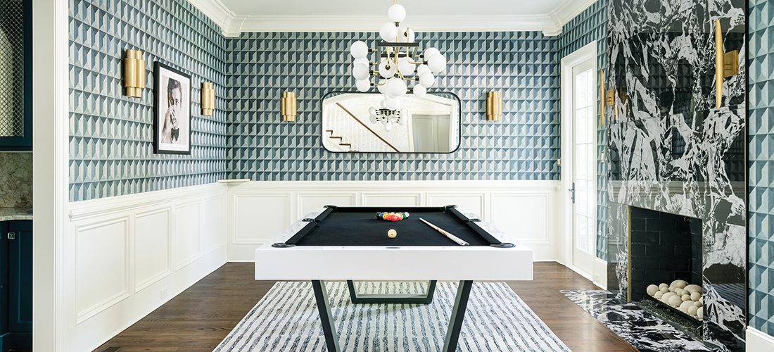 A retro billiard room designed by Wendy Fennel.