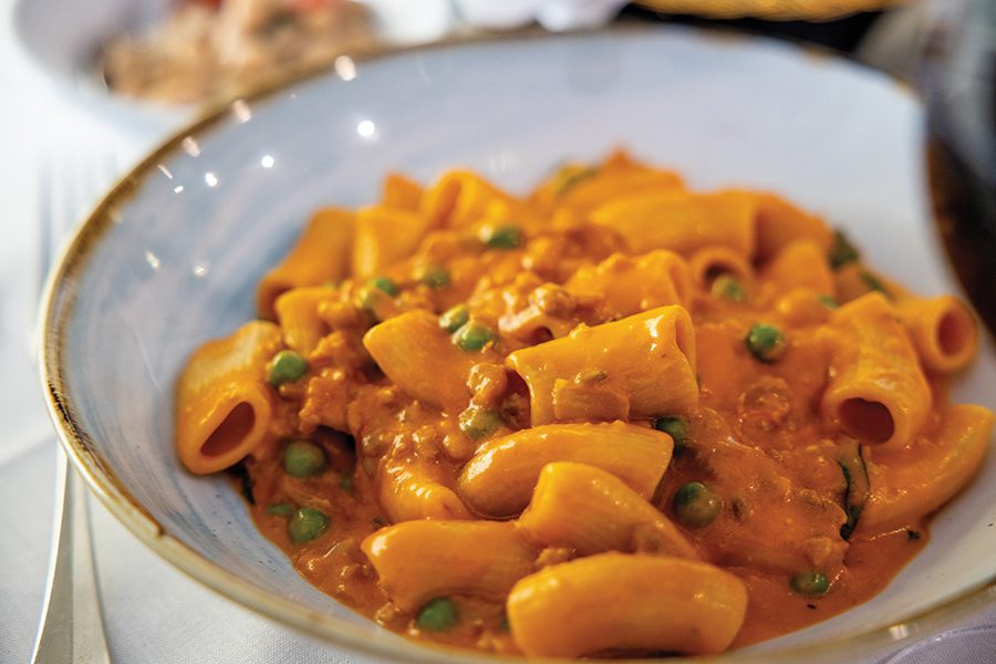The rigatoni buttera is on the menu at all four Conte restaurants.