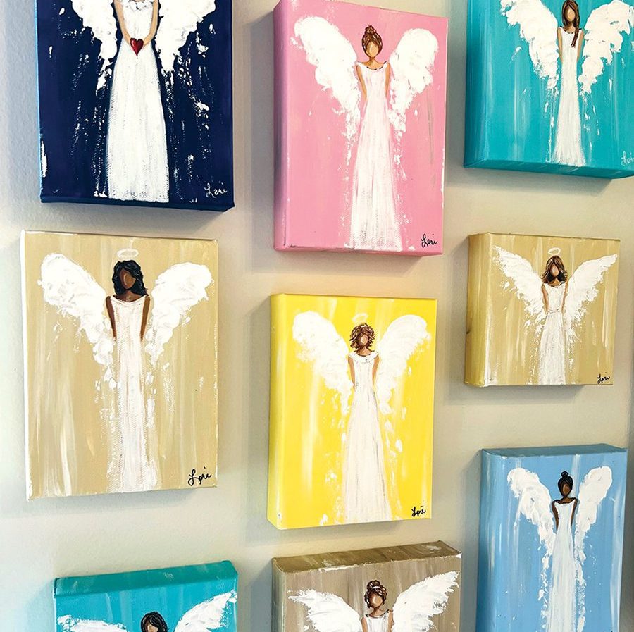 Mini angel paintings from CLT Find gift store.