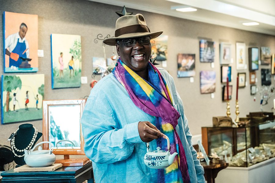 Artist and historian Zenobia Harper at the Rice Museum on Front Street in Georgetown, S.C.