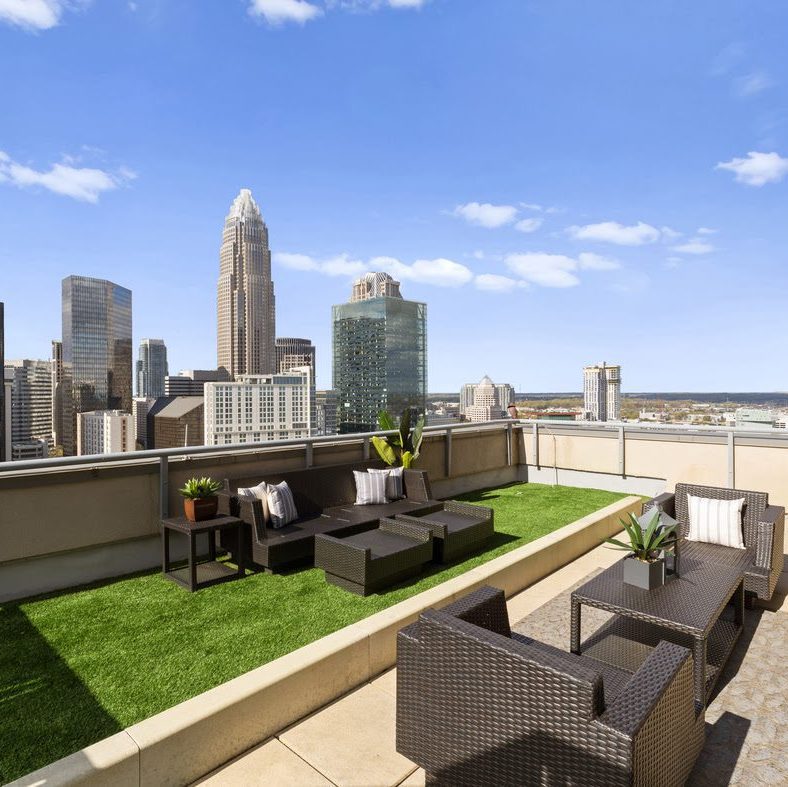 The view from Christian McCaffrey's uptown Charlotte condo which he listed for $3.75M.