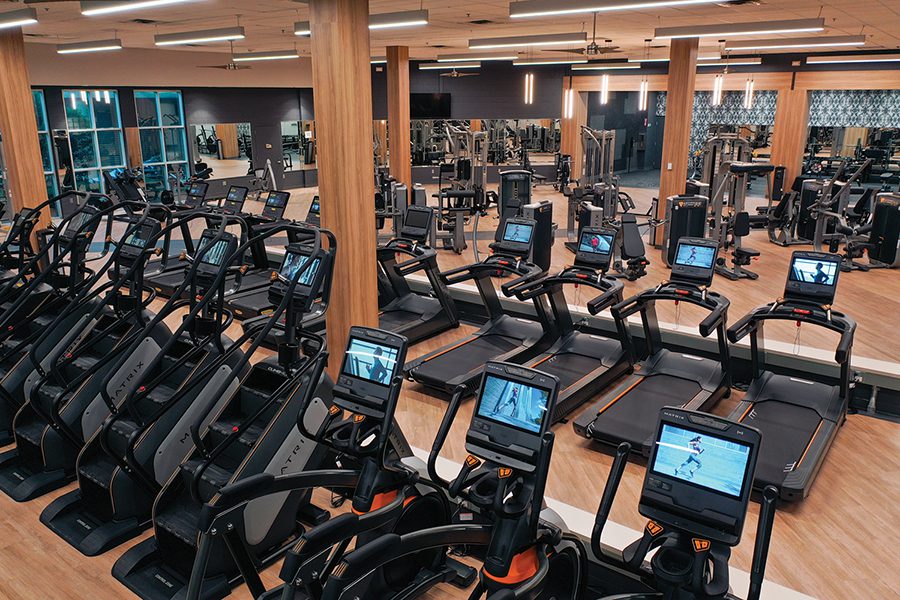 A renovated fitness room at the Harris YMCA.