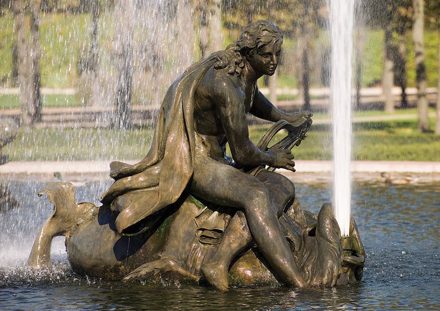 Arion Fountain at Schwetzingen Palace and Garden in Southwest Germany. 