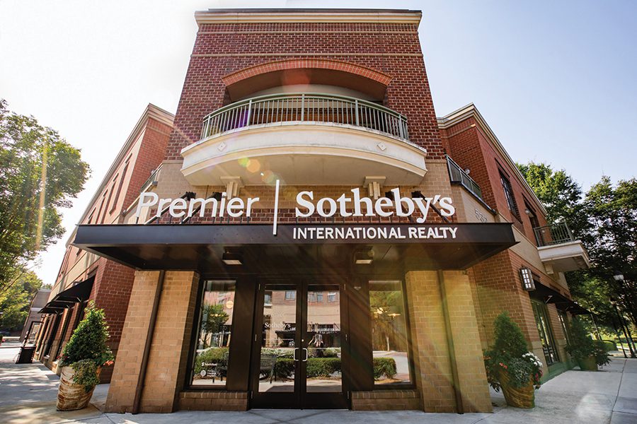 Outside Premier Sotheby’s International Realty office in SouthPark at Morrison Shops.
