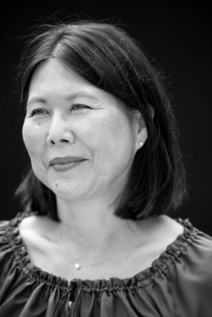a black and white headshot of artist Chieko Murasugi