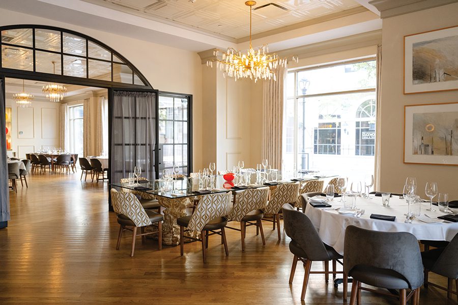 Inside the dining room at Bentley's in SouthPark.