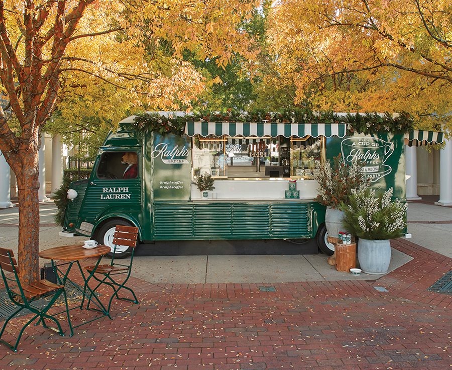 Ralph's Coffee has set up shop outside the Ralph Lauren store at Phillips Place in Charlotte.