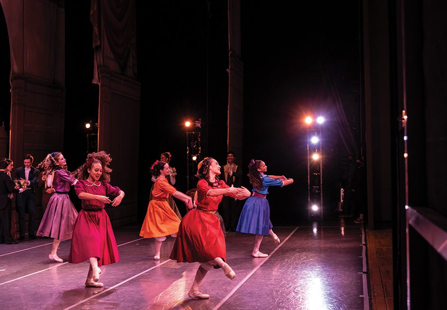 Clara's friends on stage at Belk Theater during Charlotte Ballet's production of Nutcracker.