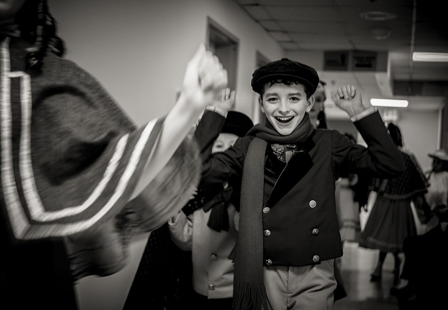 13-year-old Grayson Rolfe cheers backstage during Charlotte Ballet's production of Nutcracker.