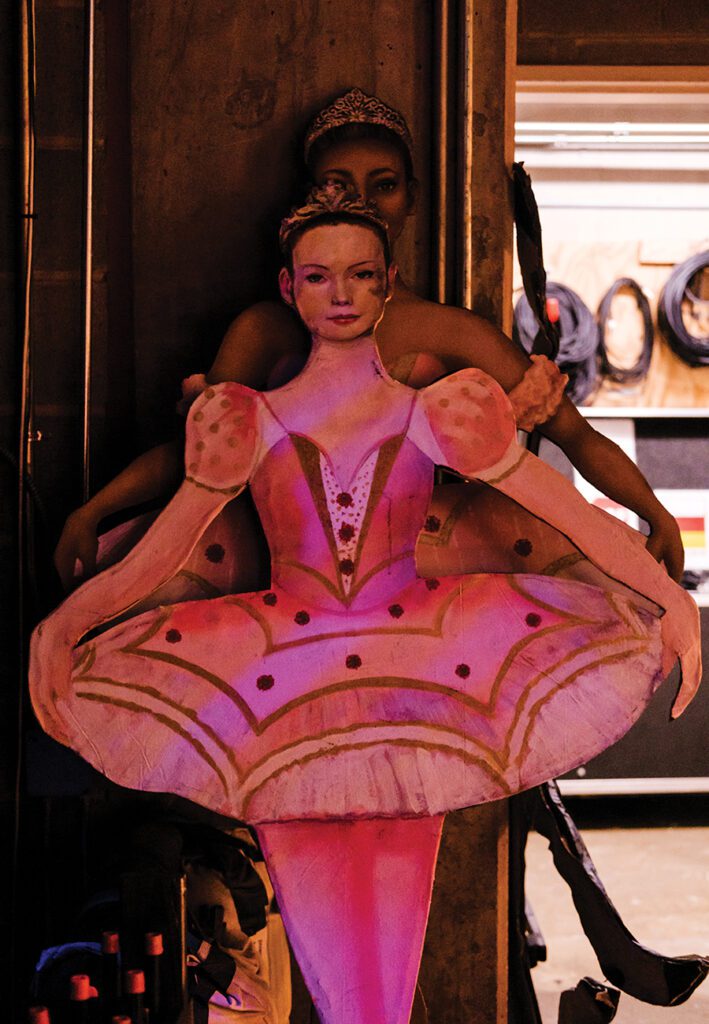 Props backstage at Nutcracker during Charlotte Ballet's production.