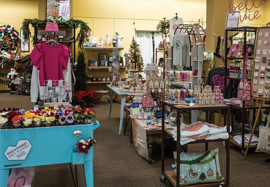 Inside a vendor space at Southern Lion at Carolina Place Mall.