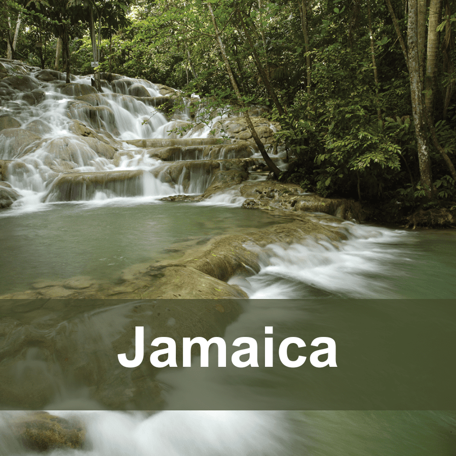 Cover image for travel essay about Puerto Rico's Dunn's River Falls.