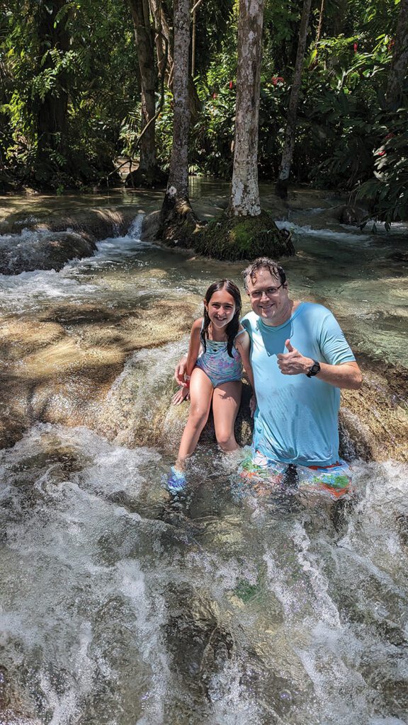 A family picture from Krisha Chachra at Dunn's River Falls in Jamaica.