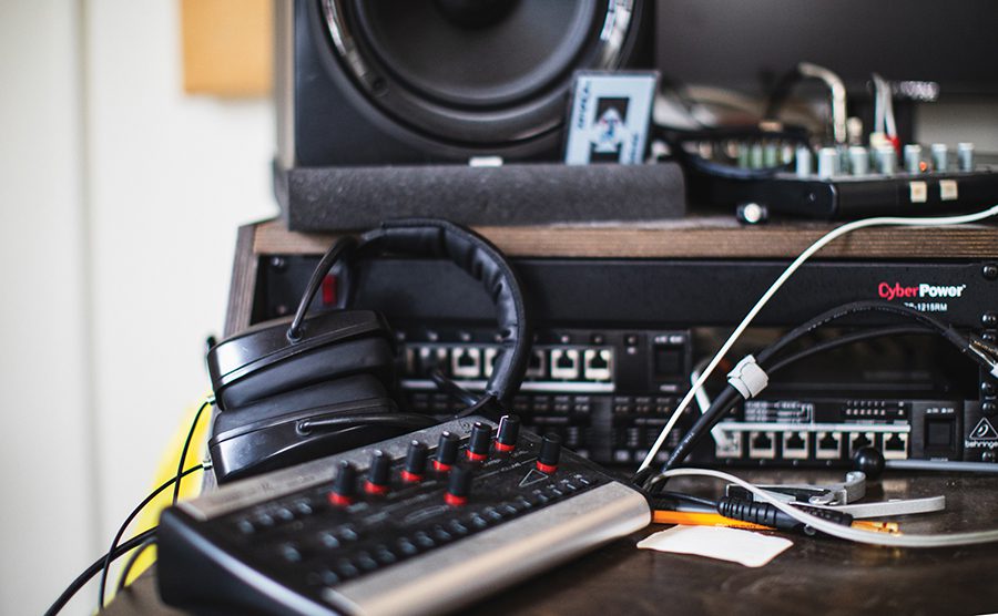 Recording equipment used by Beta Radio, a band based out of Wilmington, N.C.