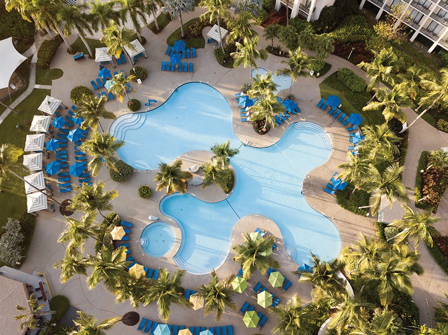 aerial view of a pool at Wyndham Grand Rio Mar in Puerto Rico