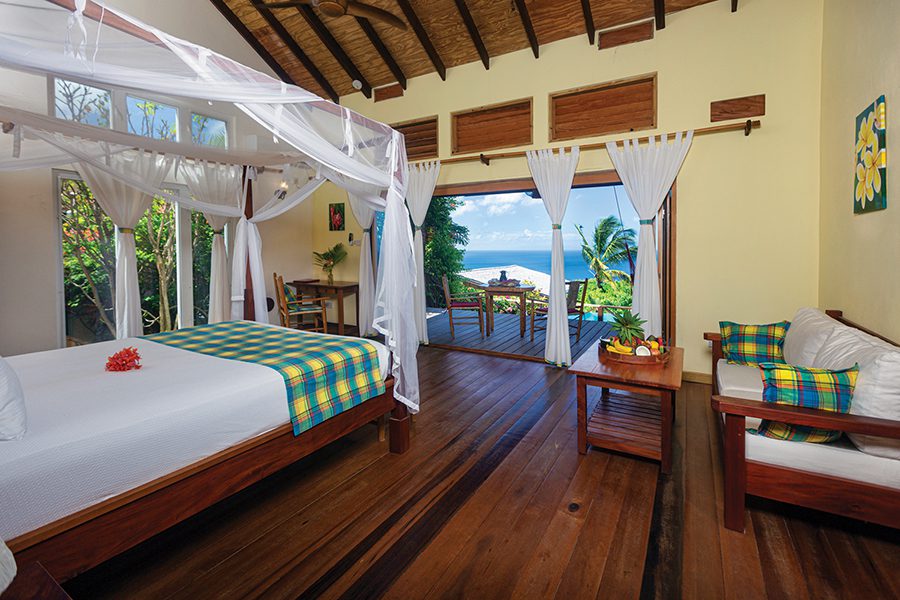 suite with a view at Tet Rouge St. Lucia