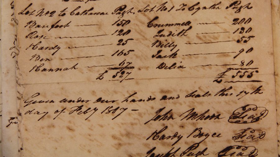 Slave records that include Hannah and her relatives