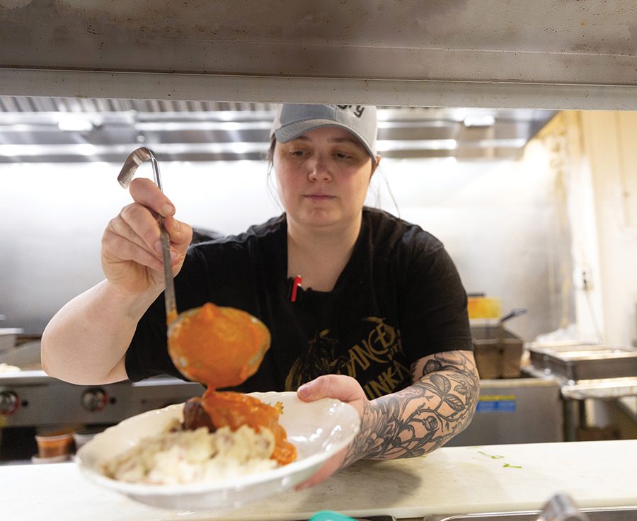 Chef Amanda Cranford in the kitchen at Dish in Plaza Midwood.