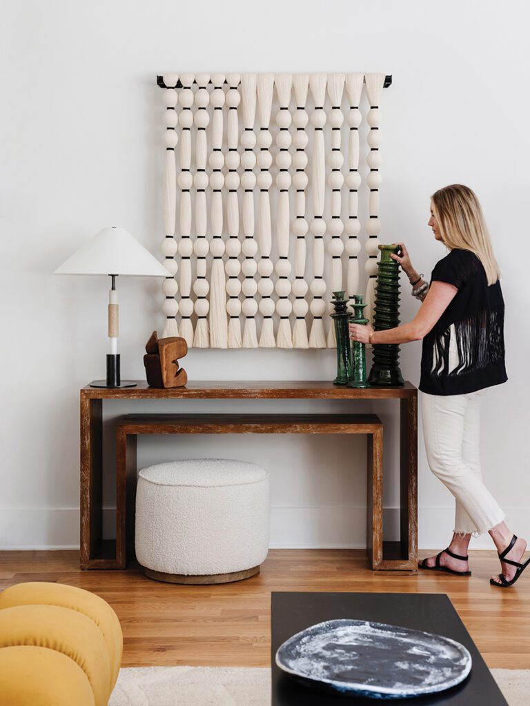 House of Nomad designed Oakhurst home: fiber-art piece