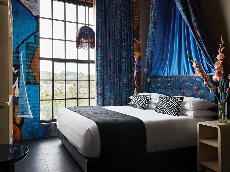 The Radical hotel guest room in Asheville North Carolina