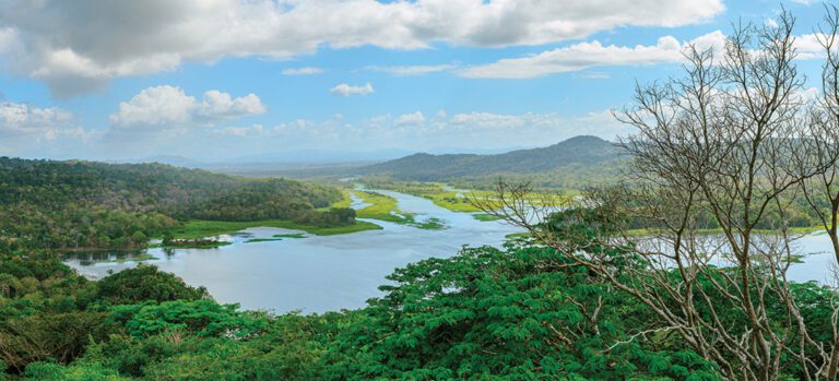 Panoramic view of Panama overlooking the Gamboa Rainforest and Chagres River