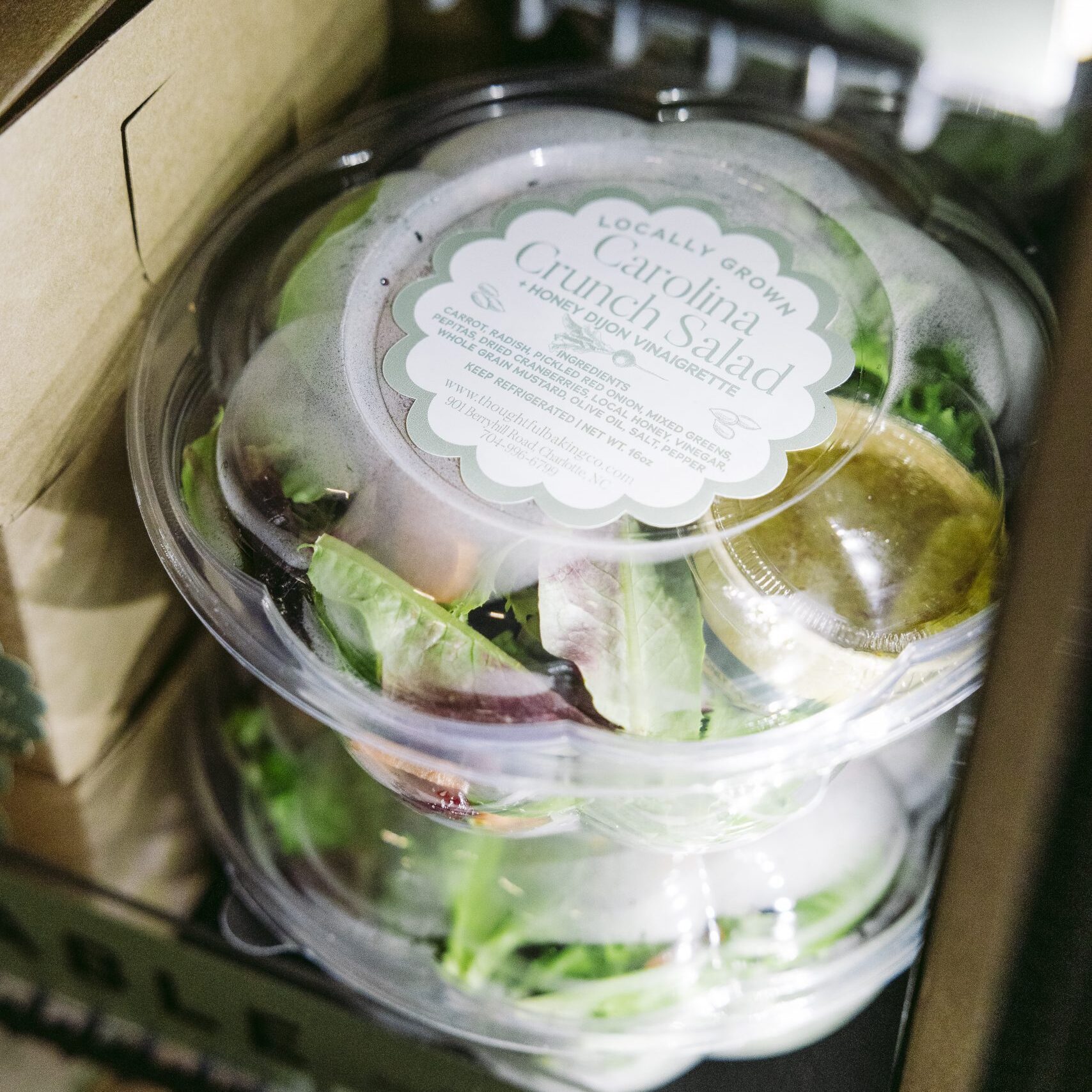 A salad from Thoughtful Baking Co.'s vending machine. 
