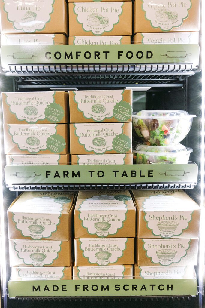 A "farm-to-fridge" vending machine from Thoughtful Baking Co. in Charlotte filled with quiches, pies and salads.