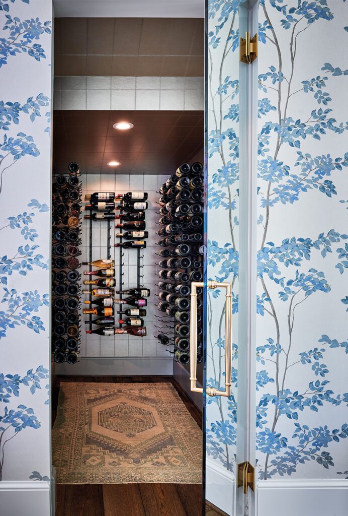Instead of a coat closet, these homeowners in Foxcroft created space for a wine room.