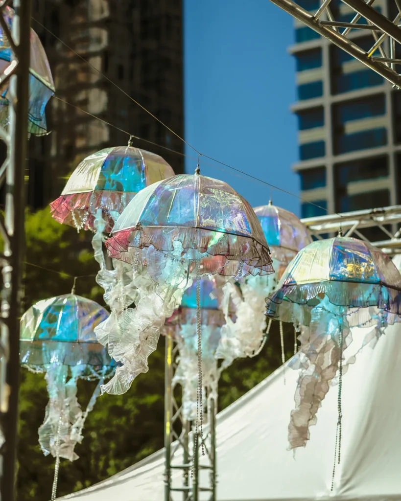 Jellies installation during Charlotte SHOUT! in uptown.