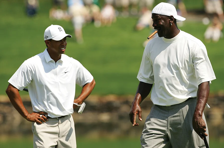 Tiger Woods and Michael Jordan at the Wednesday pro-am in 2007