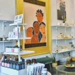 The shop interior of Brown Sugar Collab, which sells jewelry, candles, personal-care products and more