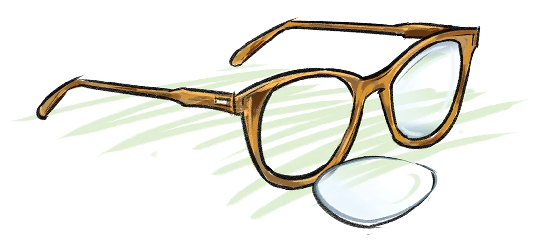 Simple Life illustration of reading glasses by Gerry ONeill