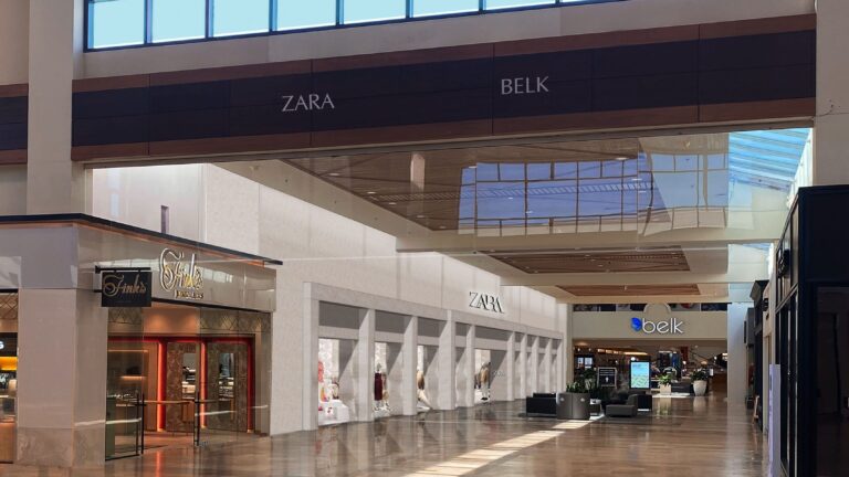 Rendering of the new ZARA store at SouthPark Mall, set to open in 2026