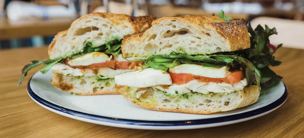 Perfect Pesto Caprese Sandwich at Salted Melon Market & Eatery in Charlotte, NC