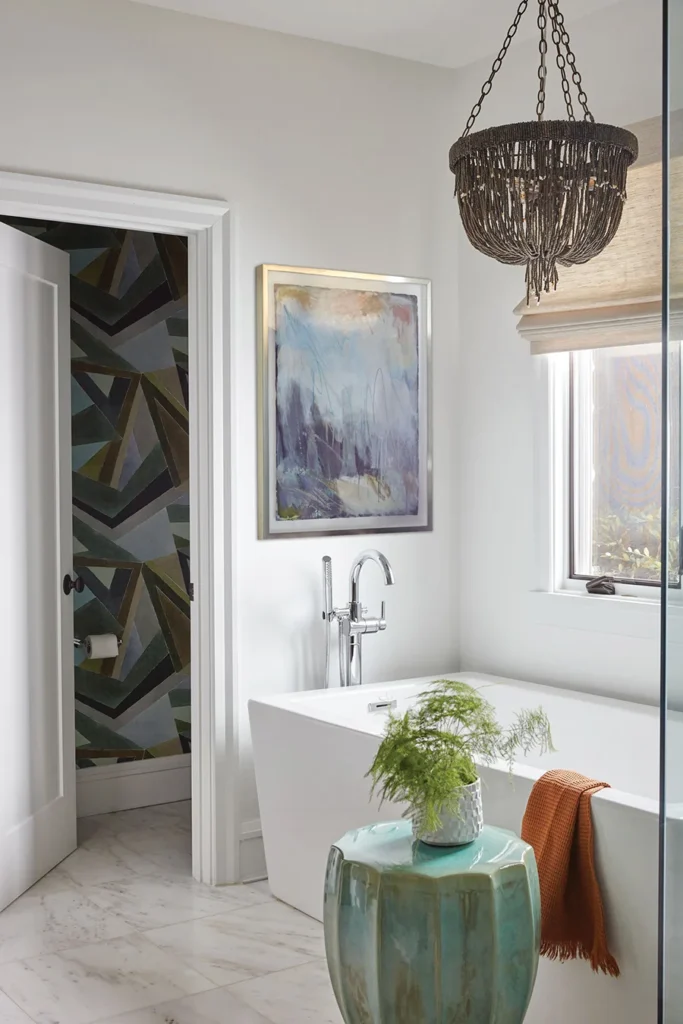 Primary bathroom in Carmel Estates neighborhood, designed by Erin Dougherty.