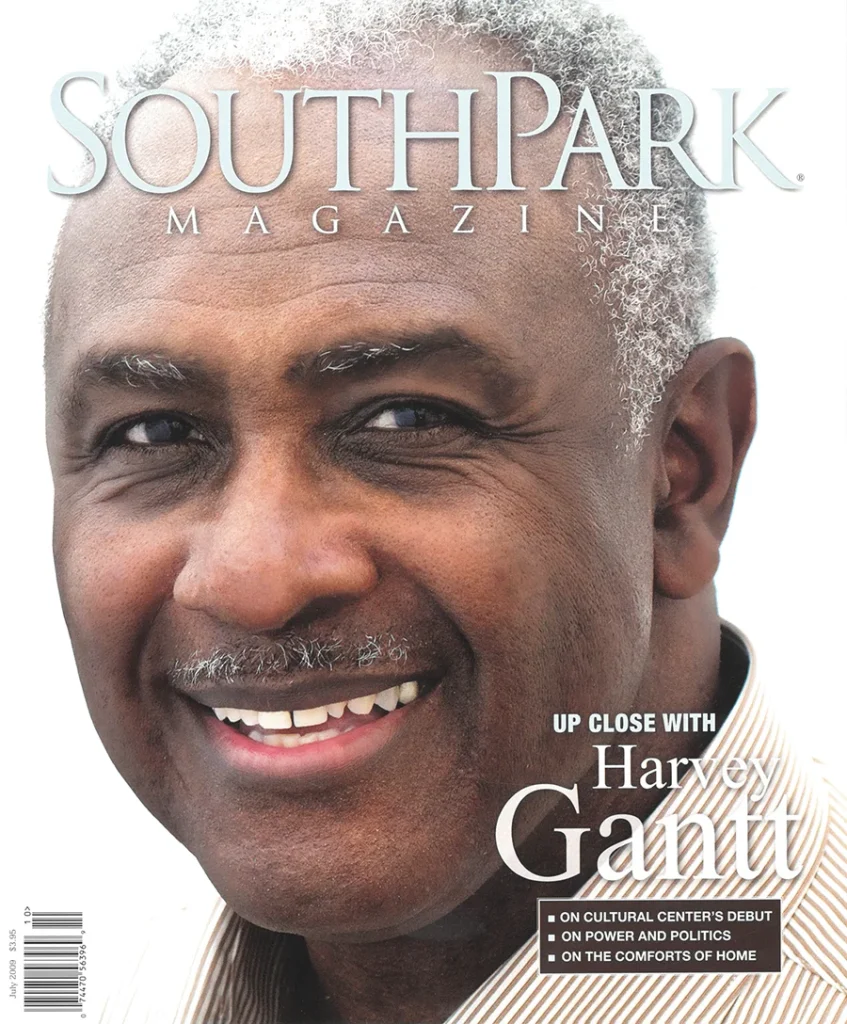 Former Charlotte Mayor Harvey Gantt on cover of SouthPark magazine, July 2009