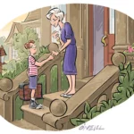 Illustration of Great Aunt Lily by Gerry ONeill