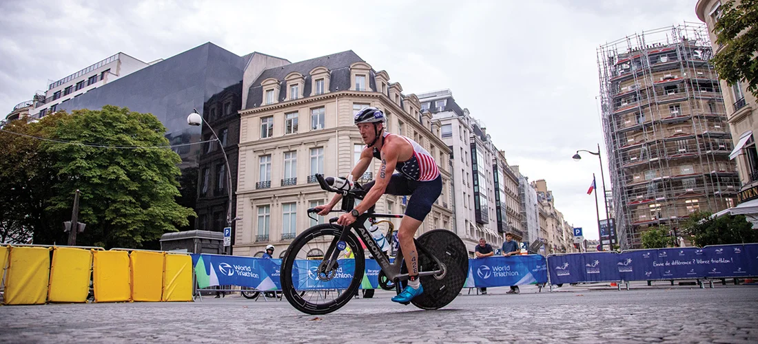 Para-athlete Carson Clough on bike