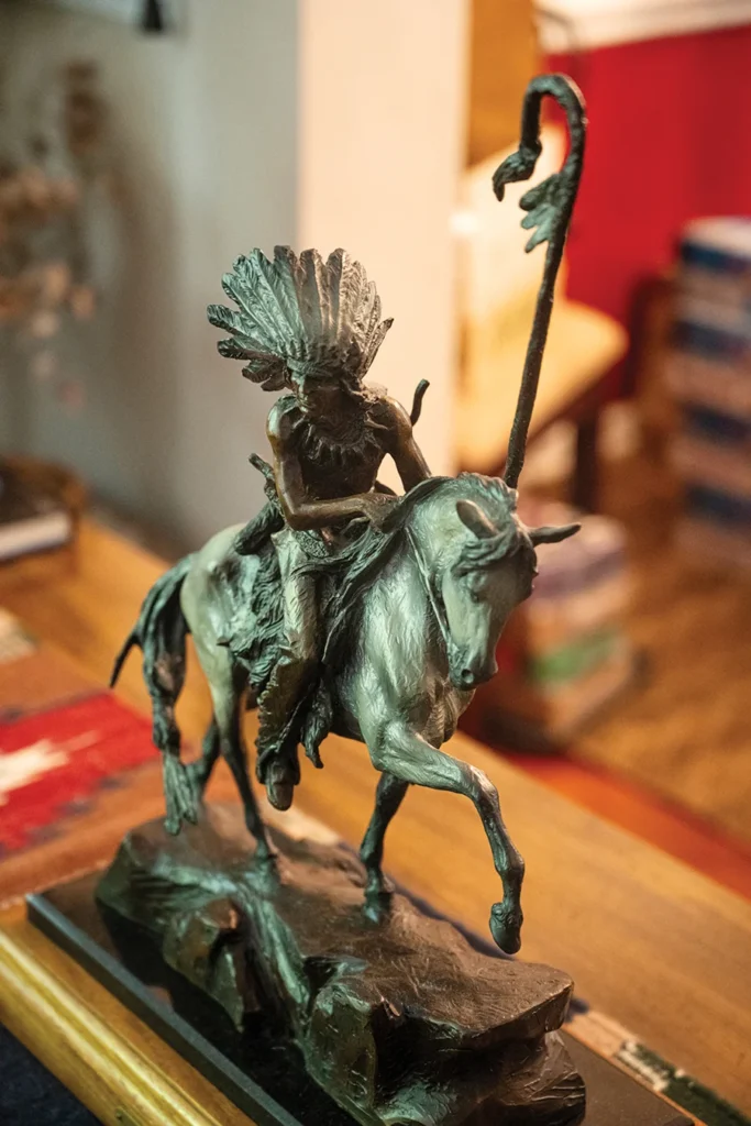 Indian chief on a horse sculpture