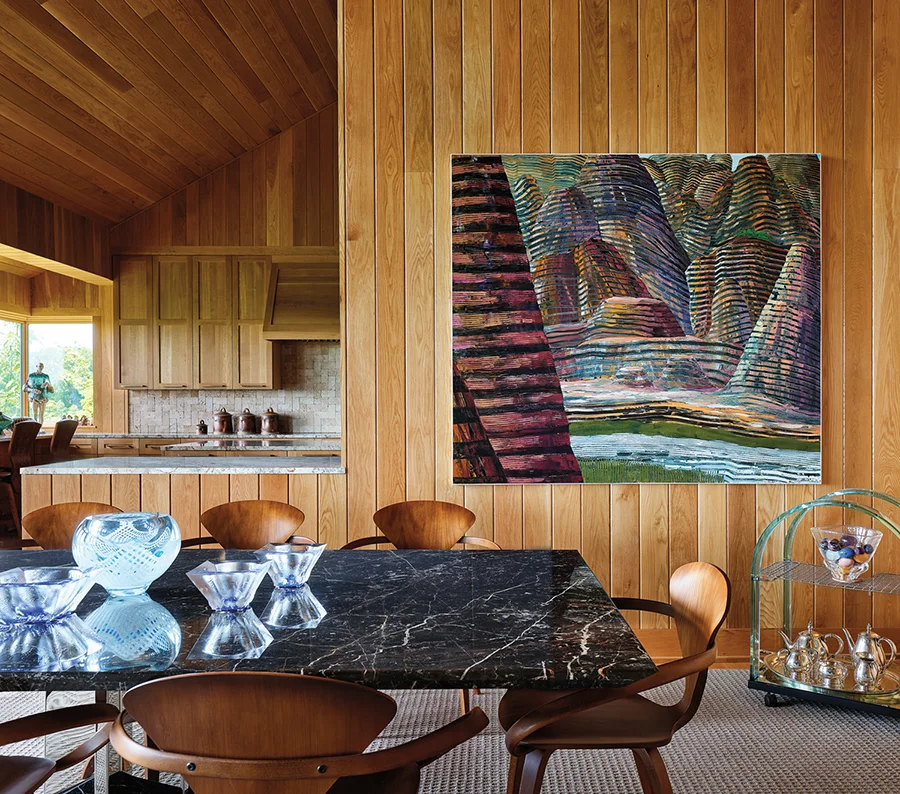 Painting in dining room