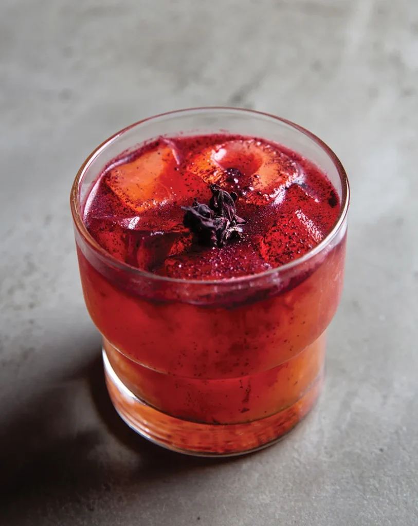 Red cocktail at Que Onda