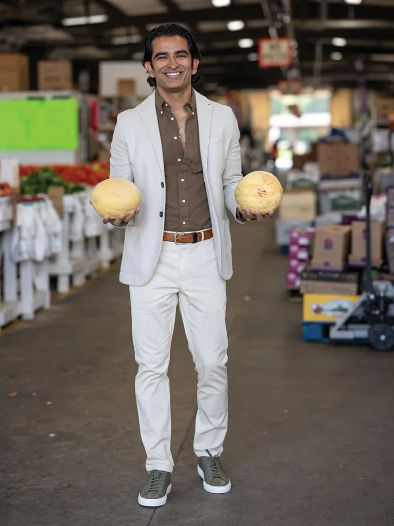 Gaurav Bharti holding melons