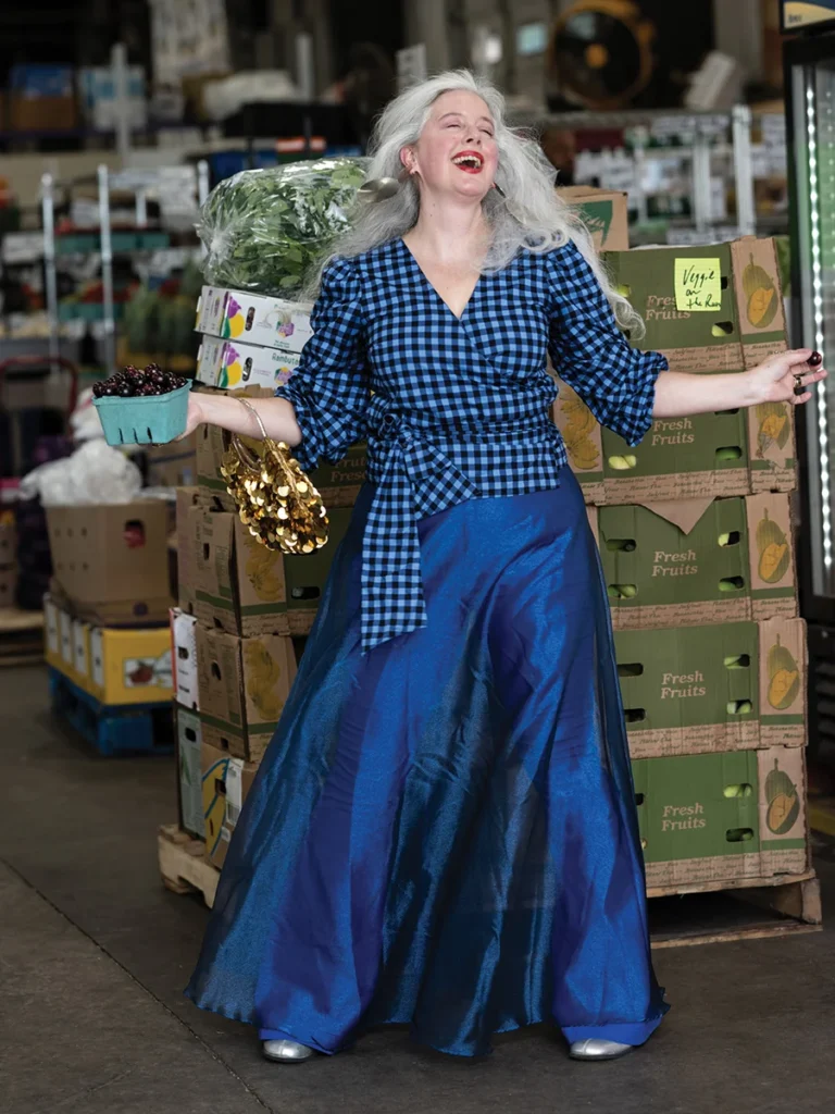 Davina Fear holding a basket of cherries