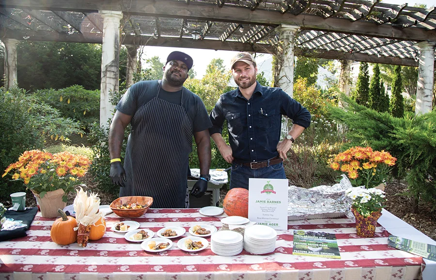 Farm to Fork: In the Garden, two chefs at table