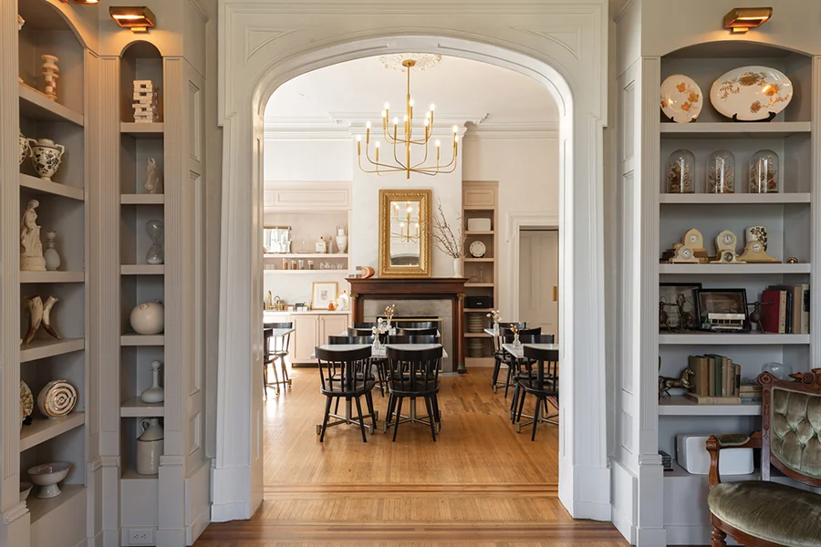 Heights House front room and dining room in Raleigh