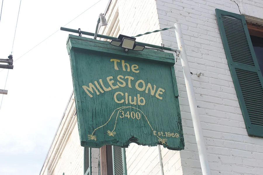 The Milestone Club sign